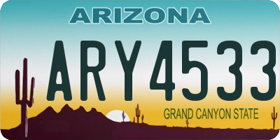 AZ license plate ARY4533