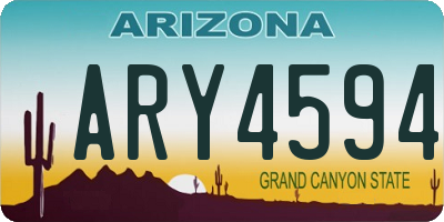 AZ license plate ARY4594