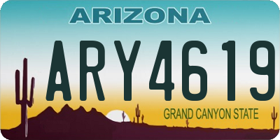 AZ license plate ARY4619