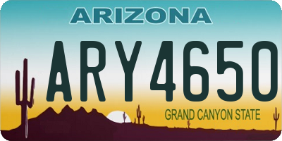 AZ license plate ARY4650