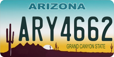 AZ license plate ARY4662