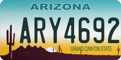 AZ license plate ARY4692
