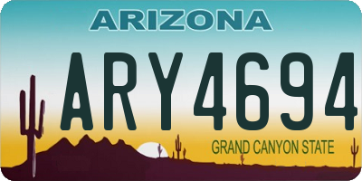 AZ license plate ARY4694