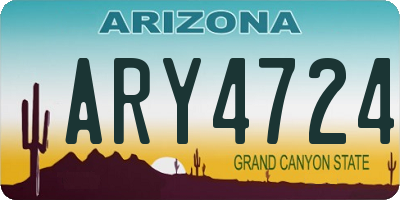 AZ license plate ARY4724