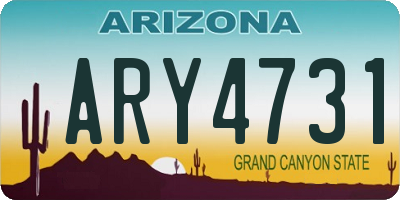 AZ license plate ARY4731
