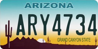 AZ license plate ARY4734