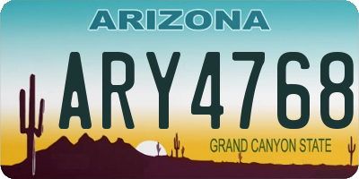 AZ license plate ARY4768