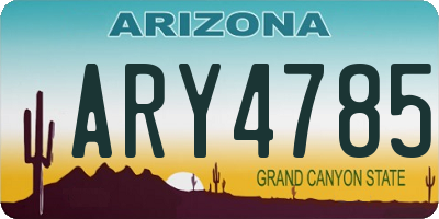 AZ license plate ARY4785