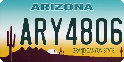 AZ license plate ARY4806