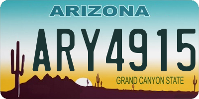 AZ license plate ARY4915