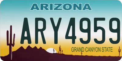 AZ license plate ARY4959