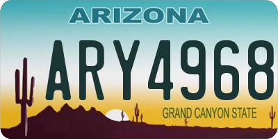 AZ license plate ARY4968