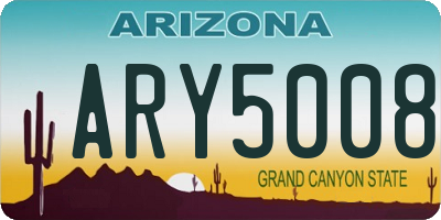 AZ license plate ARY5008