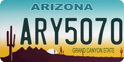 AZ license plate ARY5070