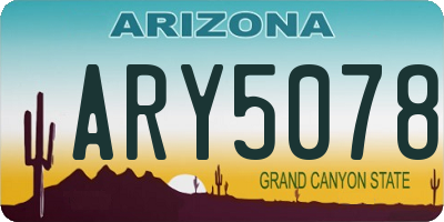 AZ license plate ARY5078