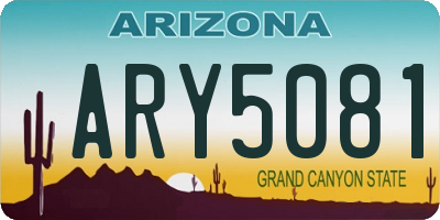 AZ license plate ARY5081