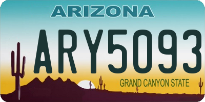 AZ license plate ARY5093