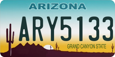 AZ license plate ARY5133