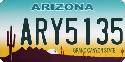 AZ license plate ARY5135