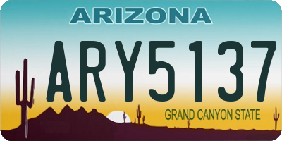 AZ license plate ARY5137