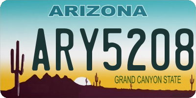 AZ license plate ARY5208