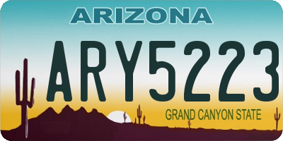 AZ license plate ARY5223