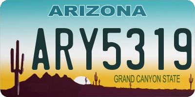 AZ license plate ARY5319