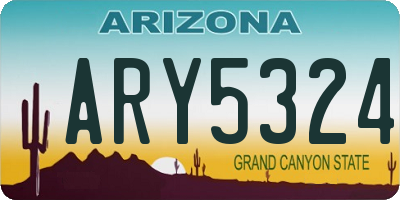 AZ license plate ARY5324