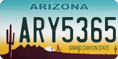 AZ license plate ARY5365