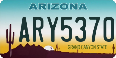 AZ license plate ARY5370