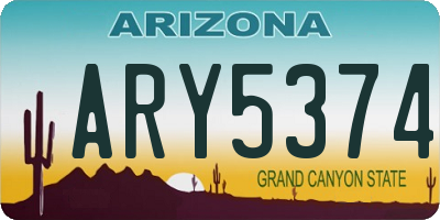 AZ license plate ARY5374