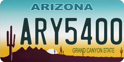 AZ license plate ARY5400