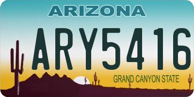 AZ license plate ARY5416