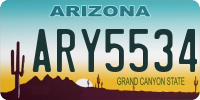 AZ license plate ARY5534