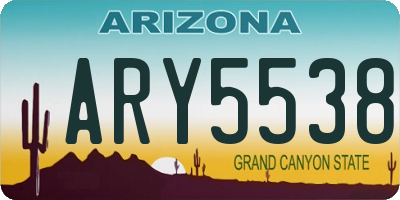 AZ license plate ARY5538