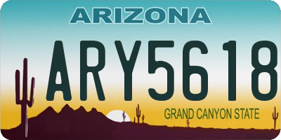 AZ license plate ARY5618