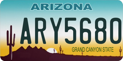 AZ license plate ARY5680