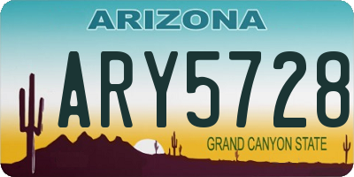 AZ license plate ARY5728