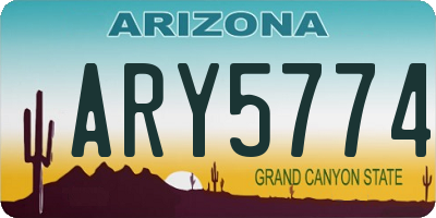 AZ license plate ARY5774
