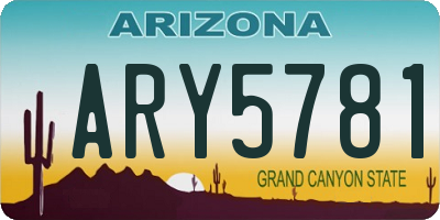 AZ license plate ARY5781