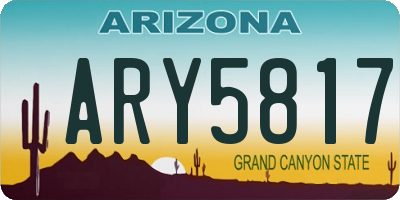 AZ license plate ARY5817