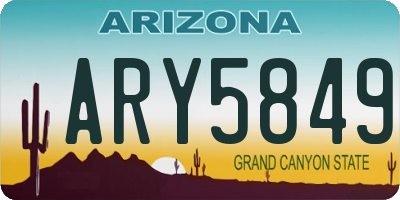 AZ license plate ARY5849