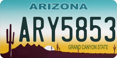 AZ license plate ARY5853