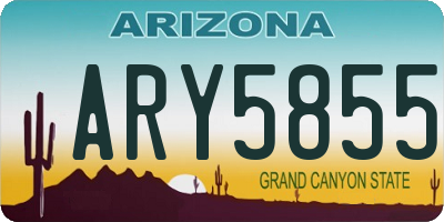 AZ license plate ARY5855
