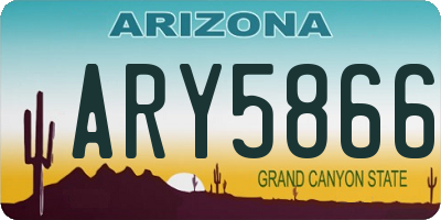 AZ license plate ARY5866