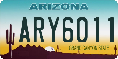 AZ license plate ARY6011