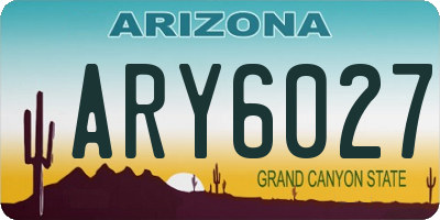AZ license plate ARY6027