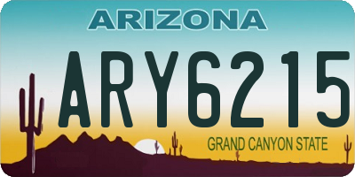AZ license plate ARY6215