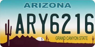 AZ license plate ARY6216