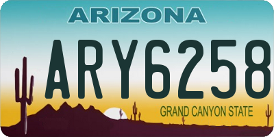AZ license plate ARY6258